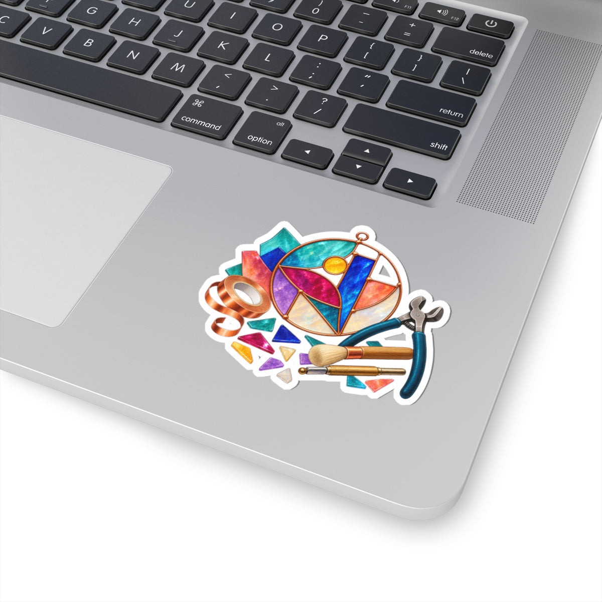 Abstract Stained Glass Suncatcher Workshop Sticker
