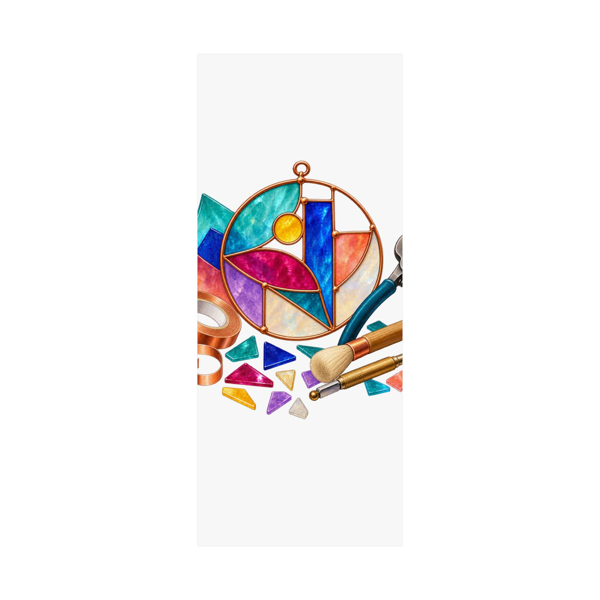 Abstract Stained Glass Suncatcher Workshop Poster