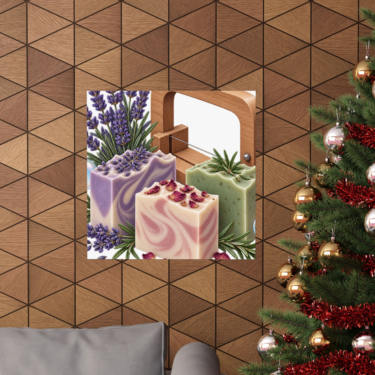 Botanical Soap Making Lavender and Herbs Poster