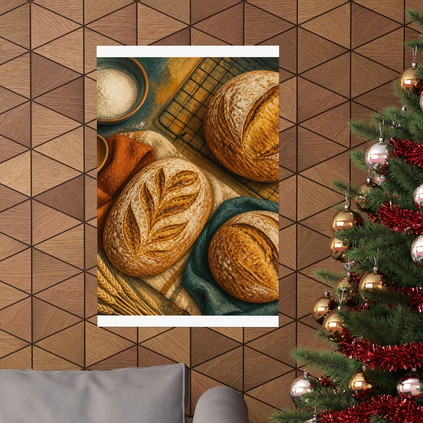 Artisan Bread Baking Still Life Poster