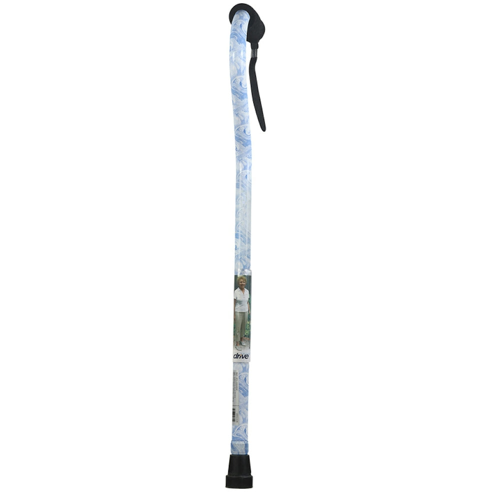 Drive Medical Foam Grip Offset Handle Walking Cane, Swirl