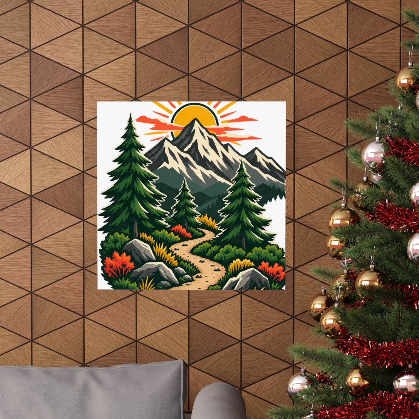 Sunrise Mountain Trail Outdoor Adventure Poster