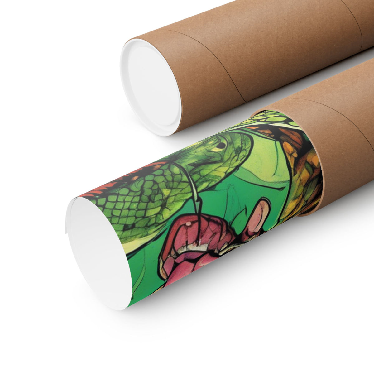 Serpent Guardian Dog Bold Fantasy Creature Art Poster