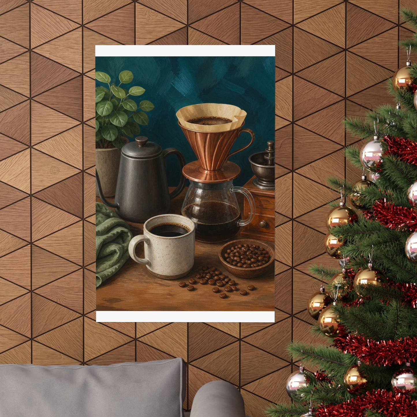 Warm Home Coffee Brewing Art Poster
