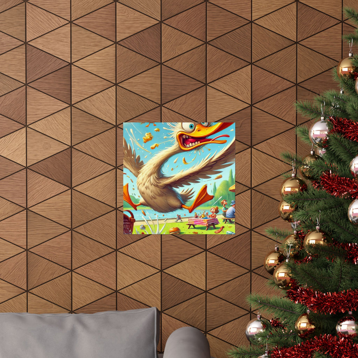 Chaotic Picnic Duck Funny Summer Wall Art Poster