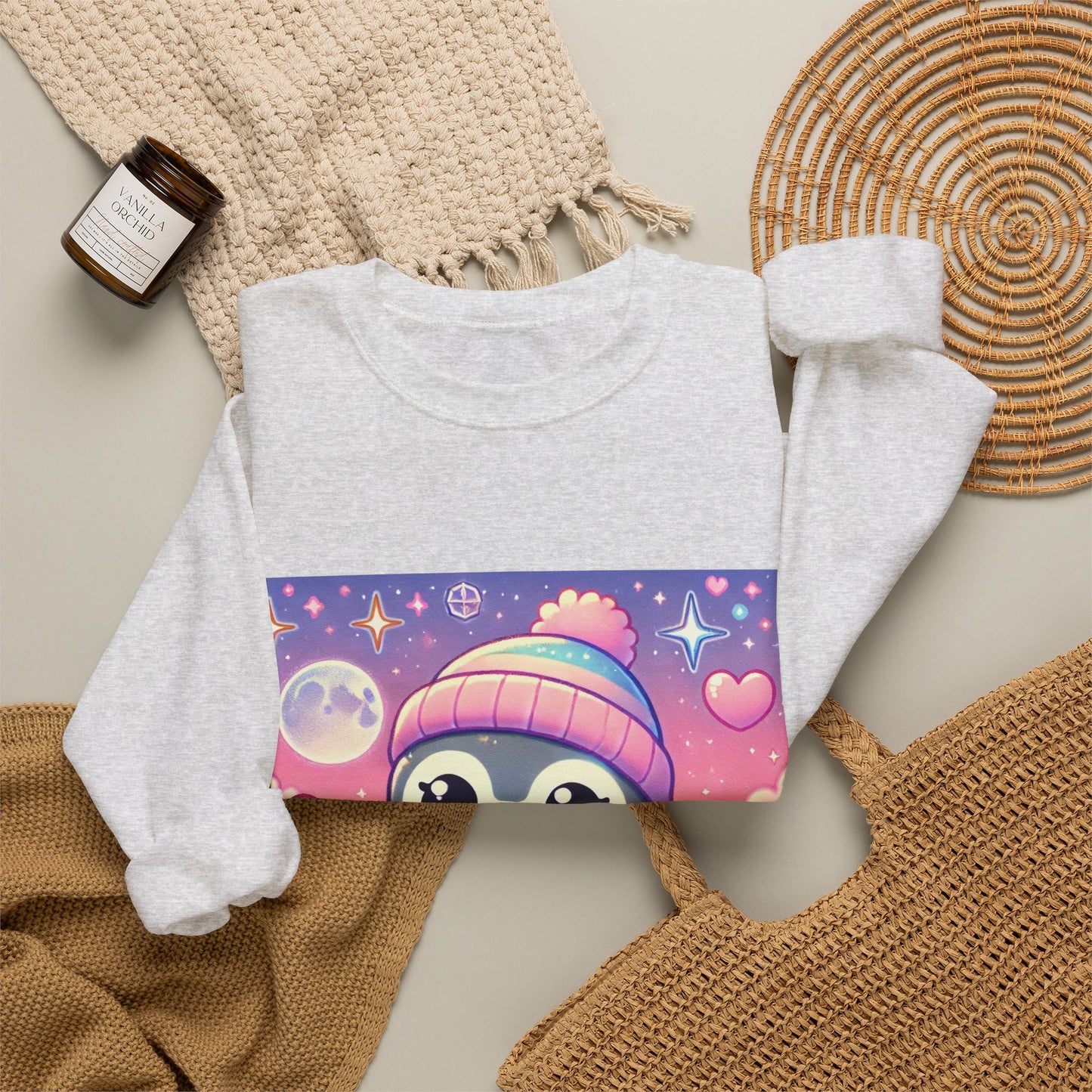 Cute Winter Penguin Ice Floe Kawaii Art Sweatshirt