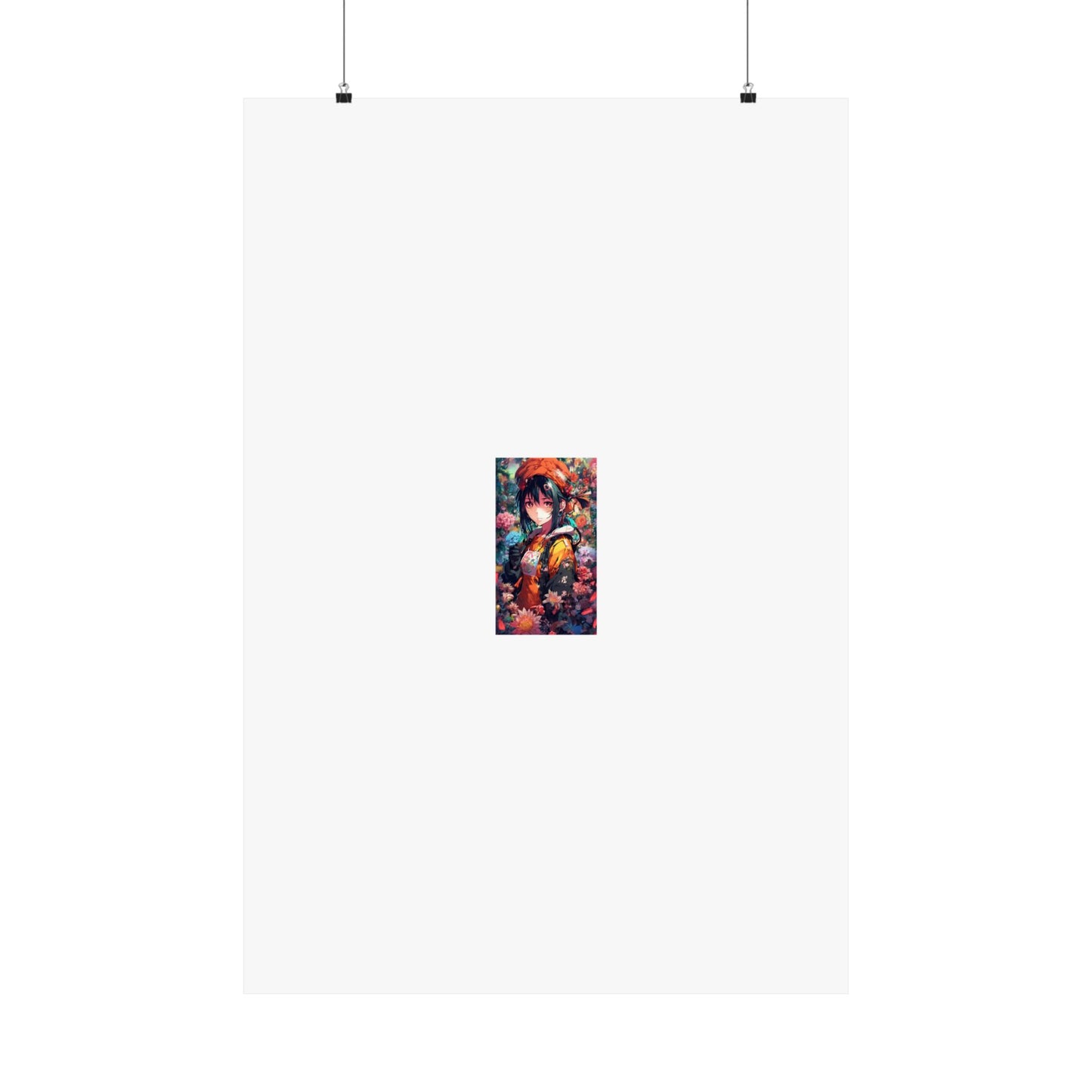 Anime Floral Forest Heroine Portrait Flower Poster Art