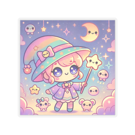 Kawaii Moon Wand Pastel Fantasy Art Sticker