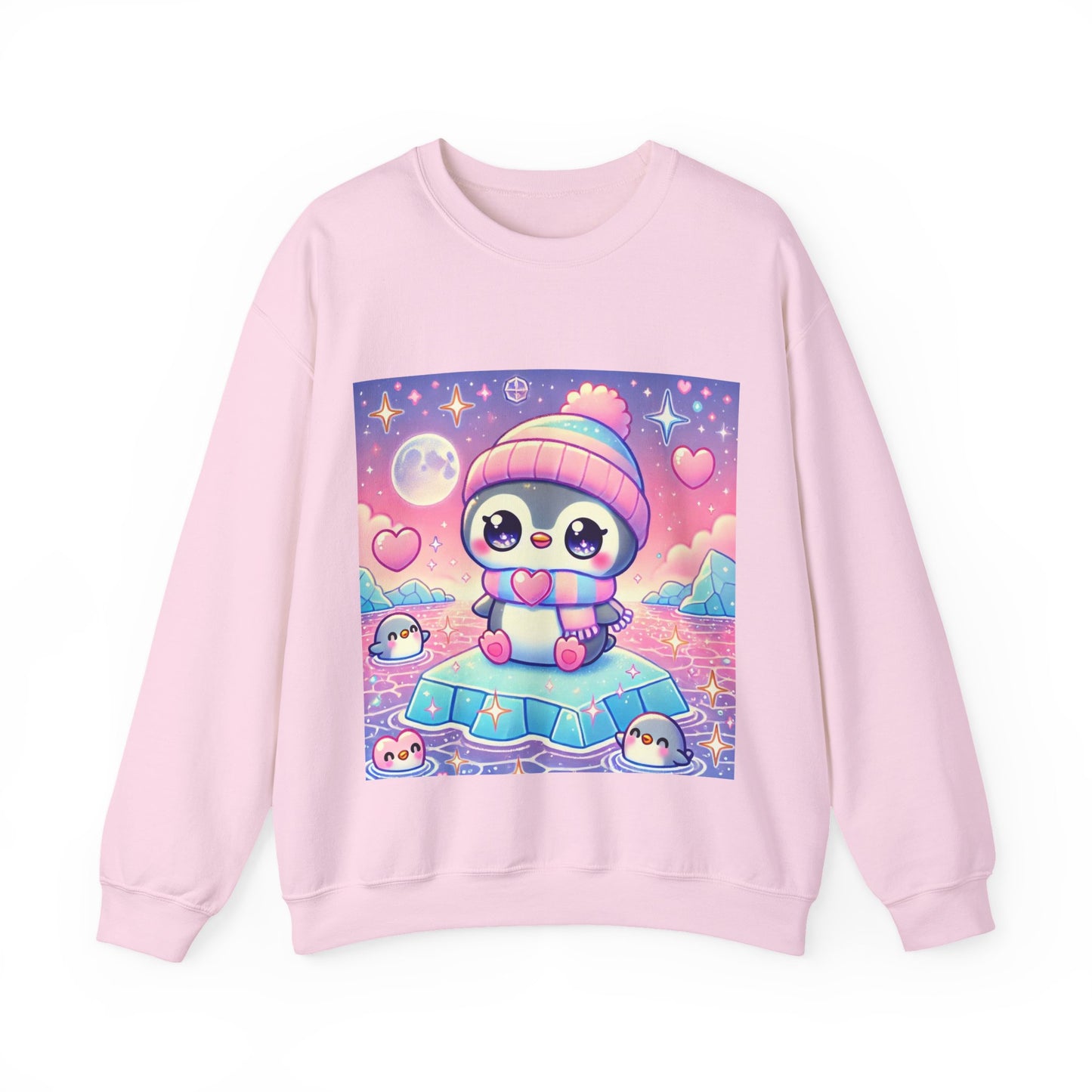 Cute Winter Penguin Ice Floe Kawaii Art Sweatshirt