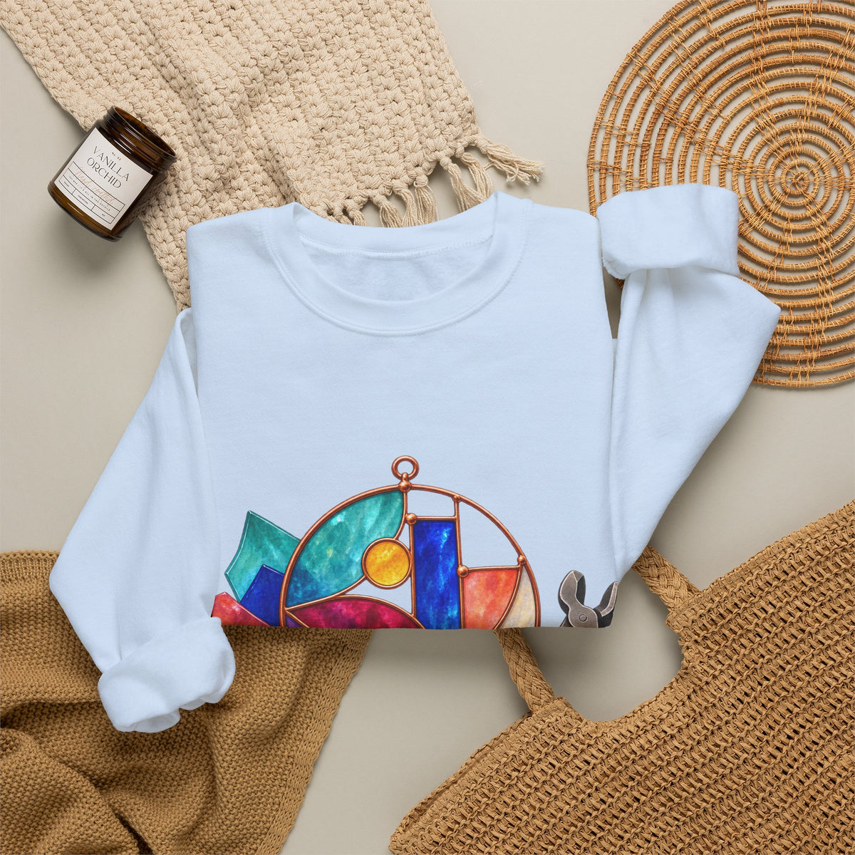 Abstract Stained Glass Suncatcher Workshop Sweatshirt