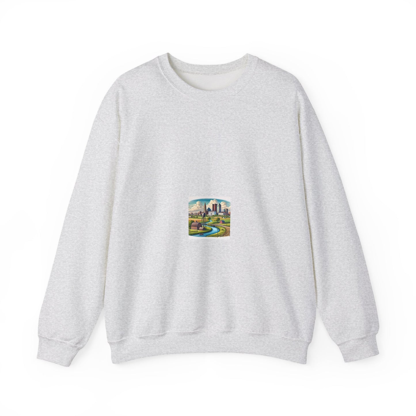 Rural River City Skyline Hometown Landscape Sweatshirt