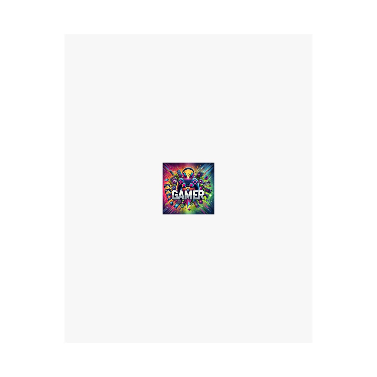 Neon Gamer Energy Retro Arcade Gaming Wall Art Poster