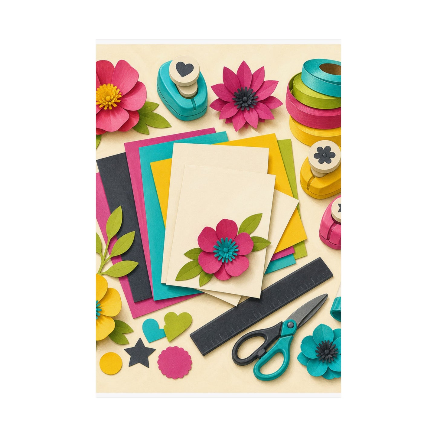 Bright Paper Crafting Hobby Poster