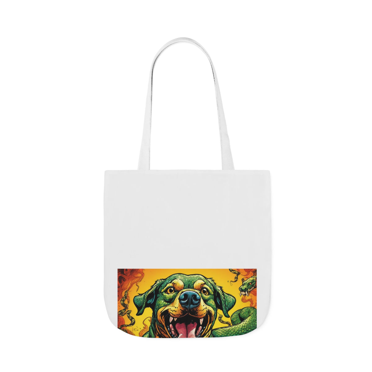 Surreal Serpent Hound Dark Fantasy Canvas Tote Bag