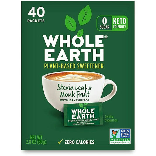 Whole Earth Stevia & Monk Fruit Packets 40Ct