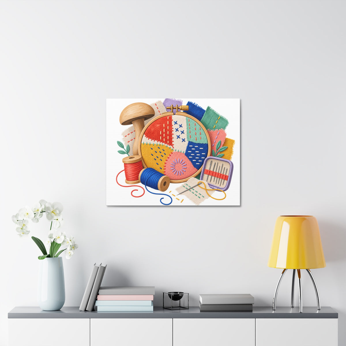 Colorful Visible Mending Workshop Canvas