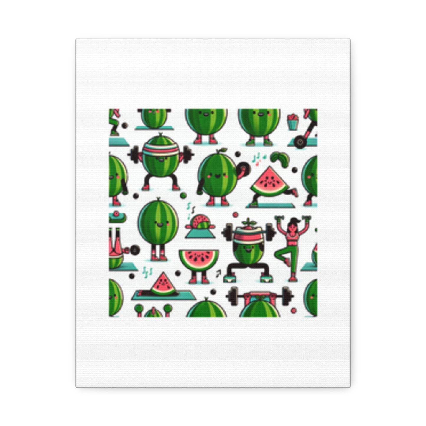 Watermelon Workout Club Cute Food Fitness Canvas Wall Art