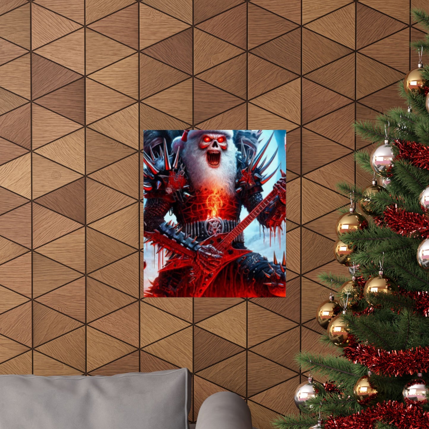 Heavy Metal Santa Holiday Concert Music Room Poster