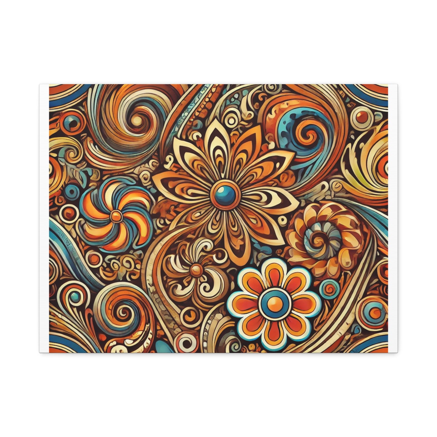 Ornate Abstract Floral Paisley Pattern Canvas