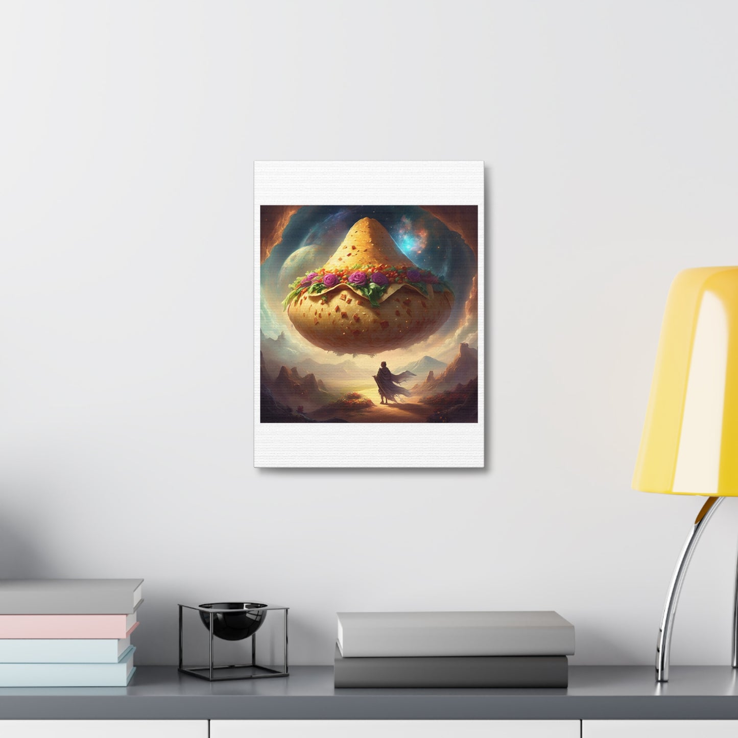 Cosmic Taco Planetoid Surreal Food Fantasy Art Canvas