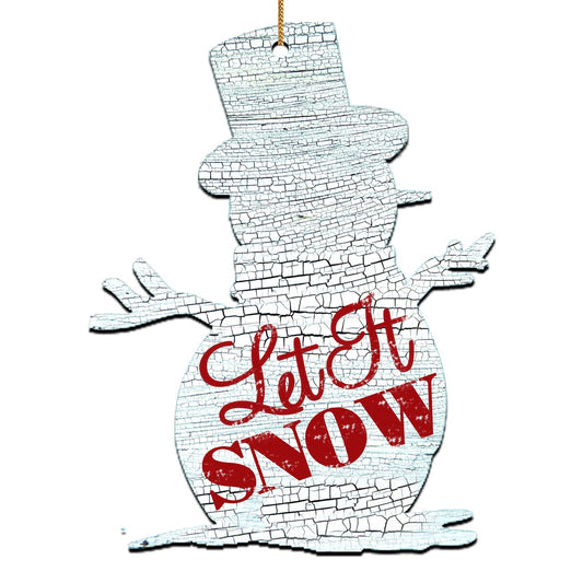 Rustic Happy Snowman Wooden Ornament Decor Tree Ornament 8198801