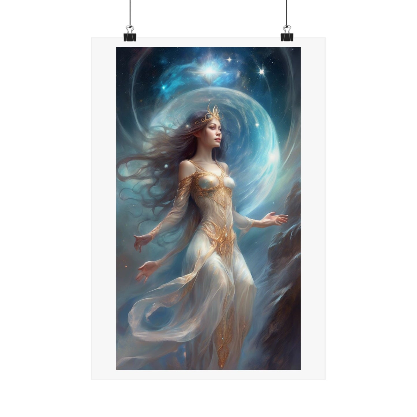 Lunar Celestial Queen Fantasy Portrait Poster