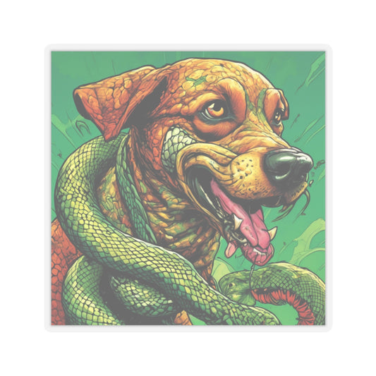 Serpent Guardian Dog Bold Fantasy Creature Sticker