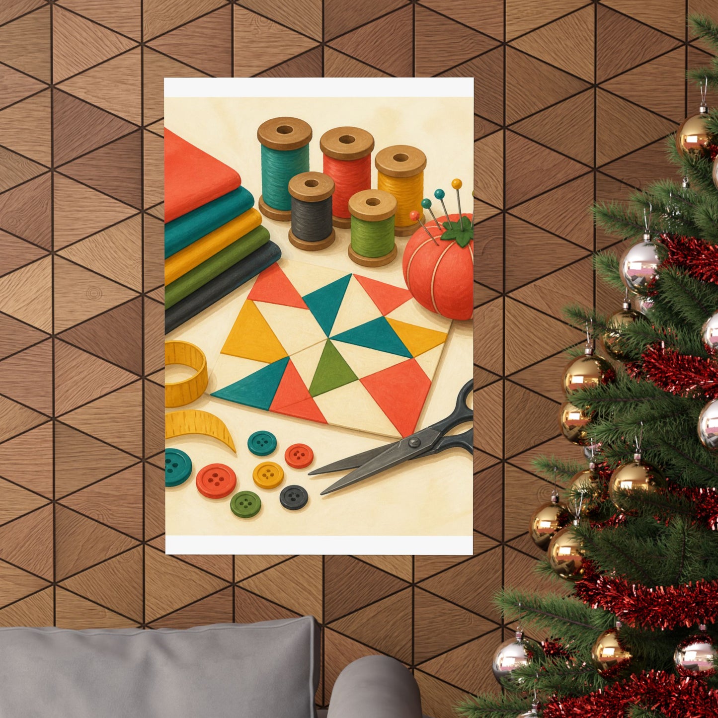 Colorful Sewing and Quilting Hobby Poster