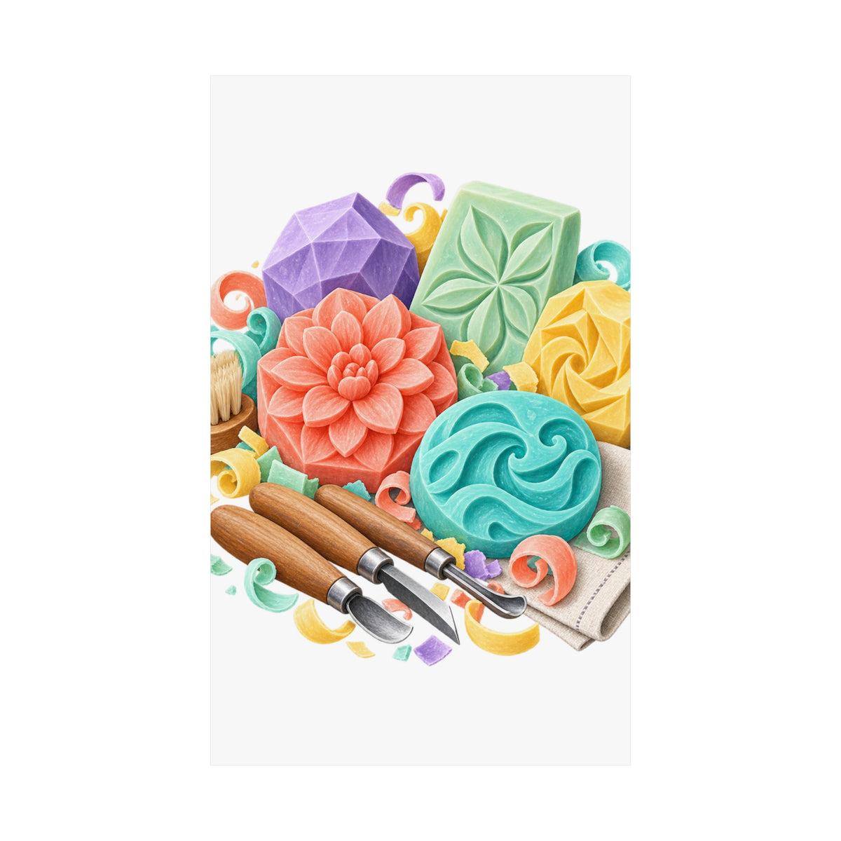 Colorful Soap Carving Workshop Poster