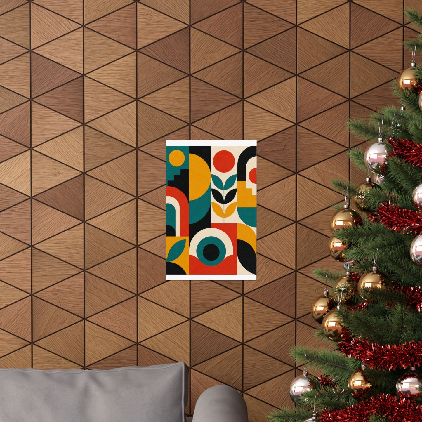 Mid Century Arches Botanical Geometric Abstract Poster