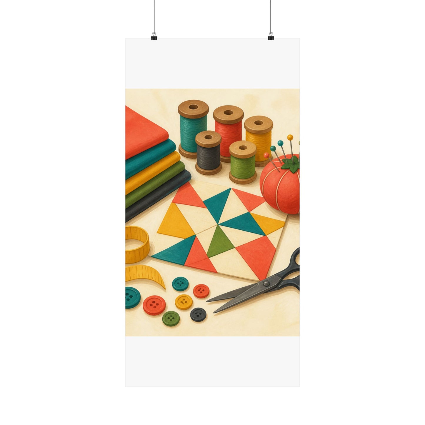 Colorful Sewing and Quilting Hobby Poster