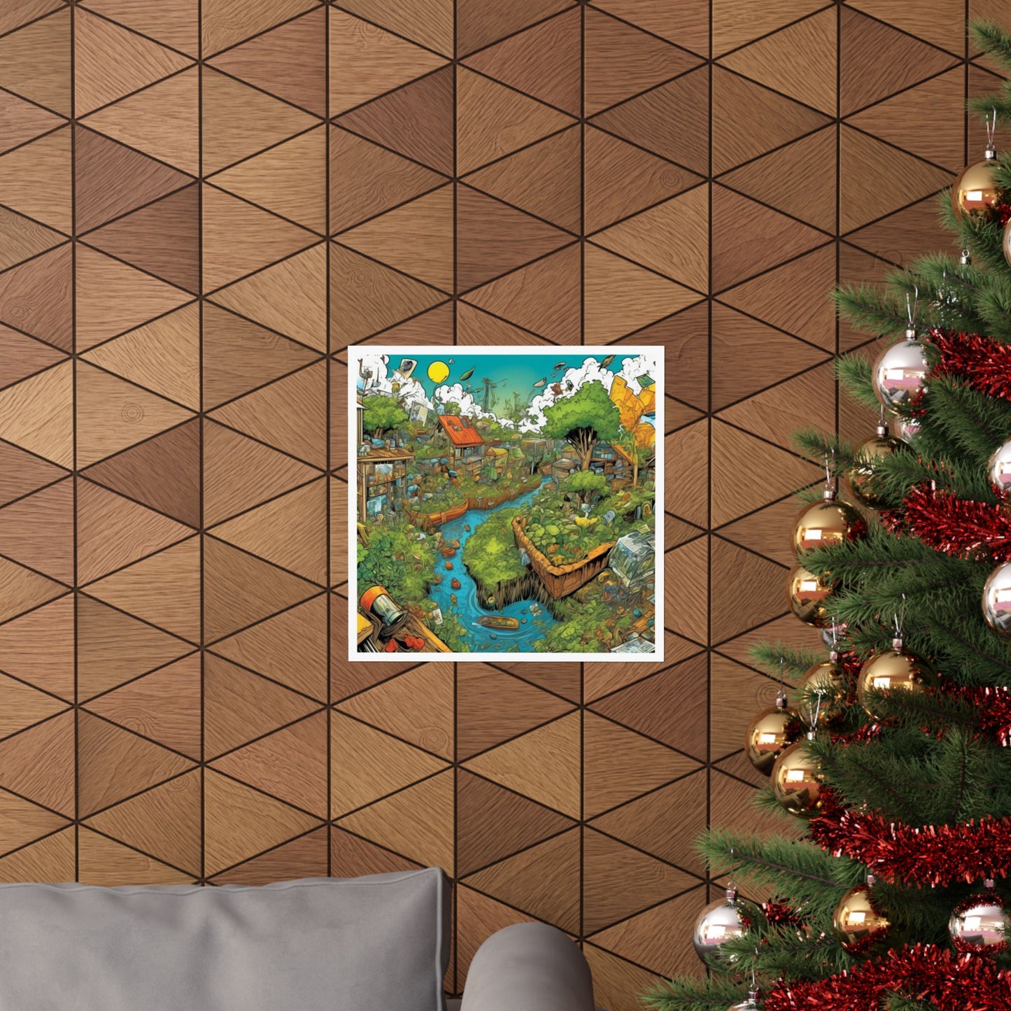 Whimsical Garden Stream Nature Gift Art Poster