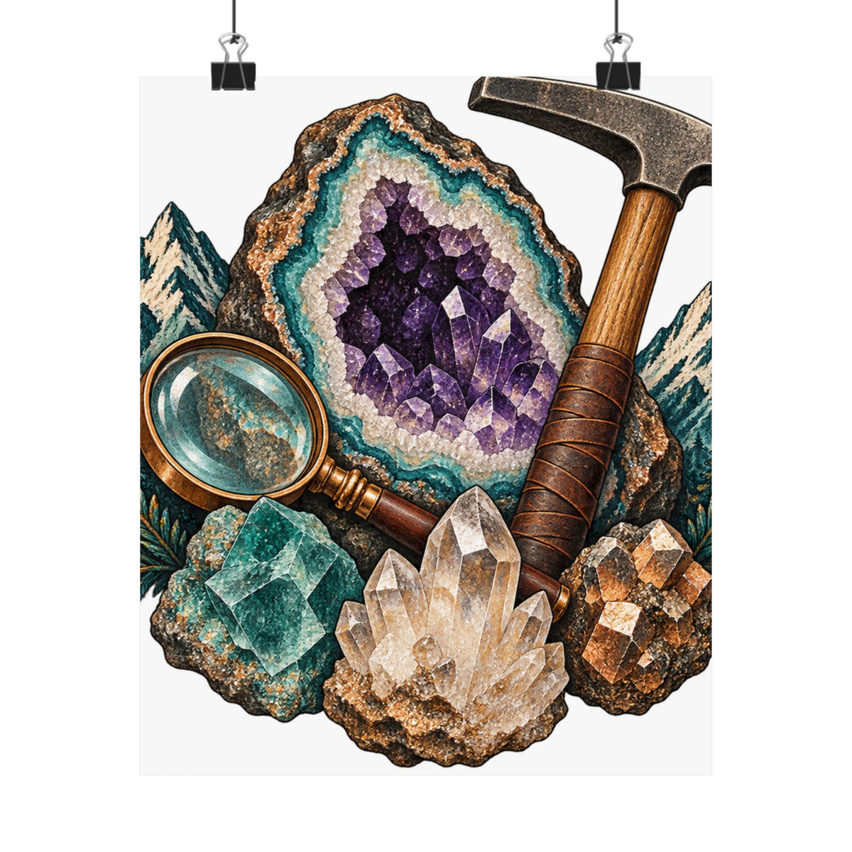 Vintage Geode and Rockhounding Field Kit Poster