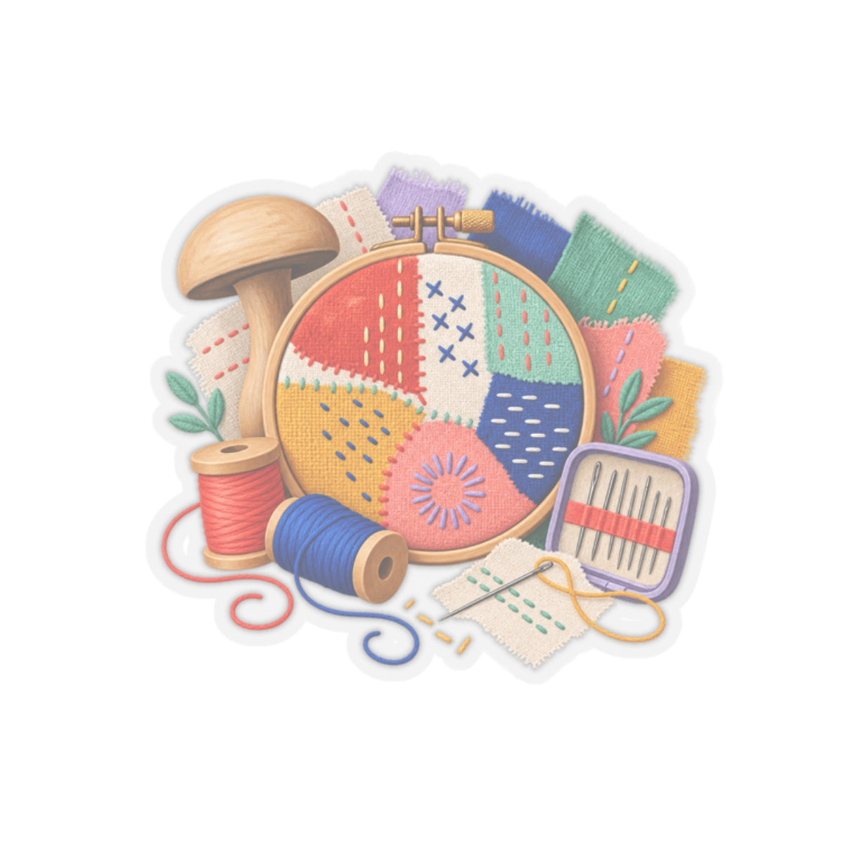 Colorful Visible Mending Workshop Sticker