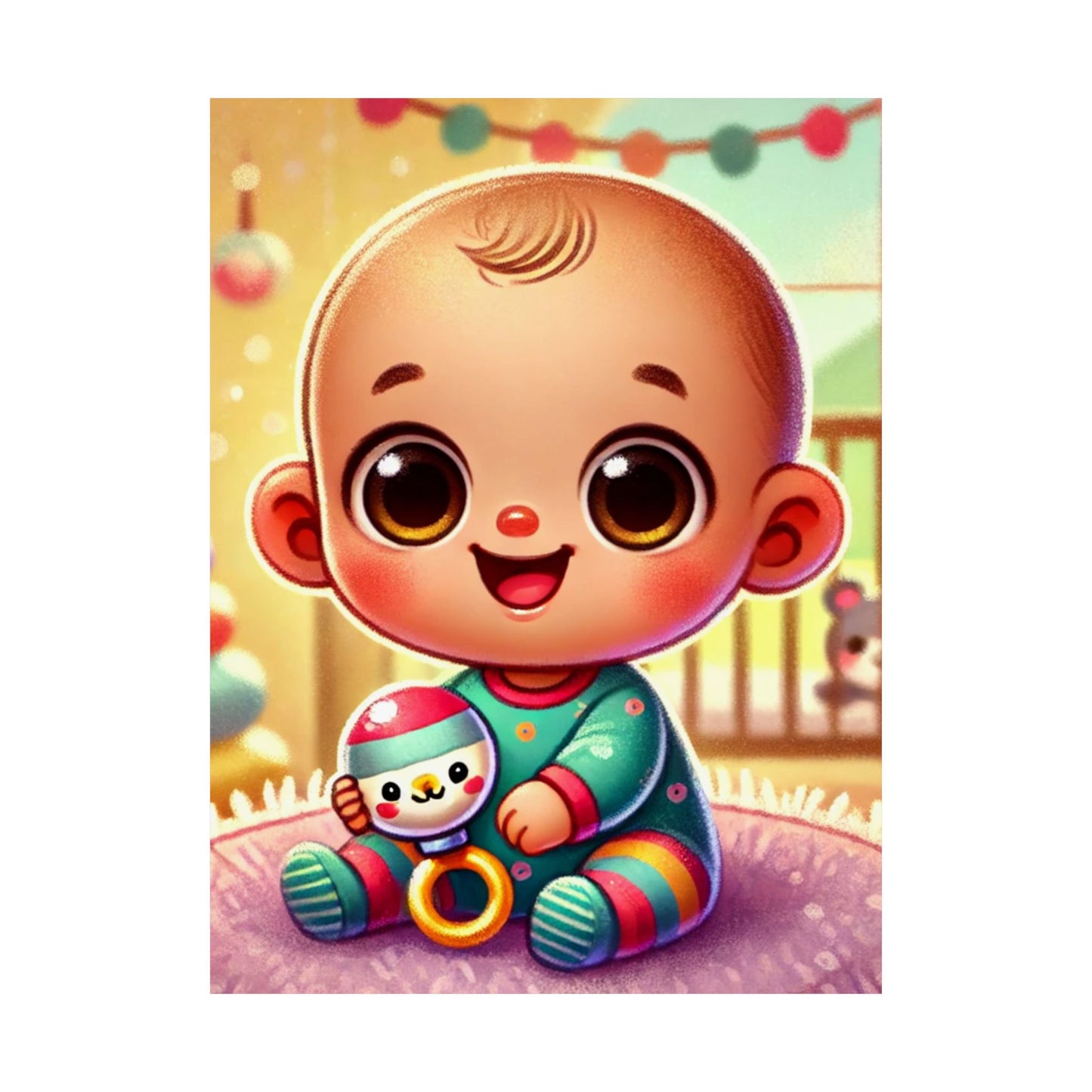 Cheerful Baby Nursery Playroom Art Poster