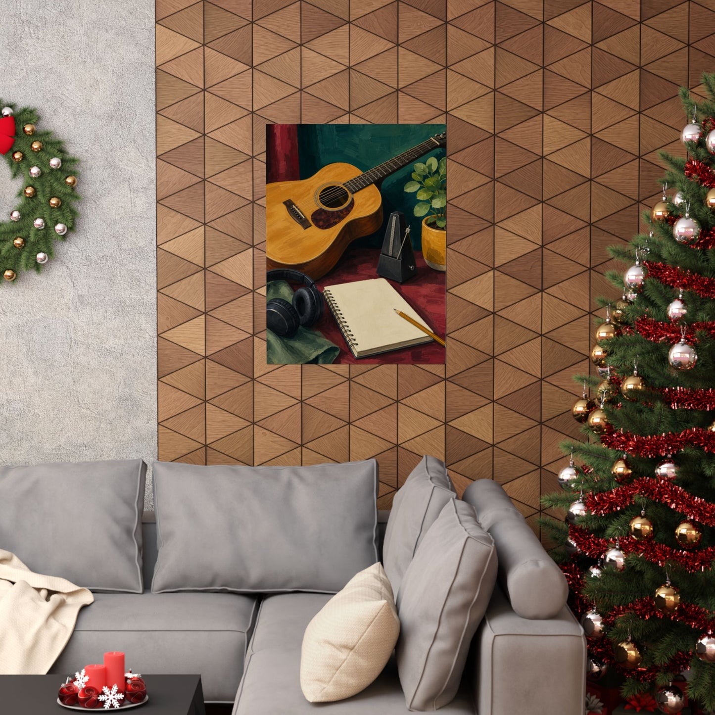 Cozy Acoustic Music Practice Art Poster