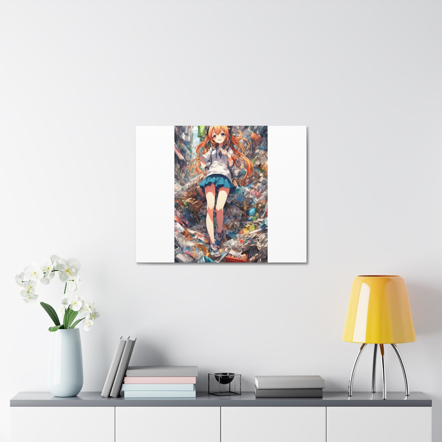 Recycling Rescue Anime Heroine Eco Street Art Canvas