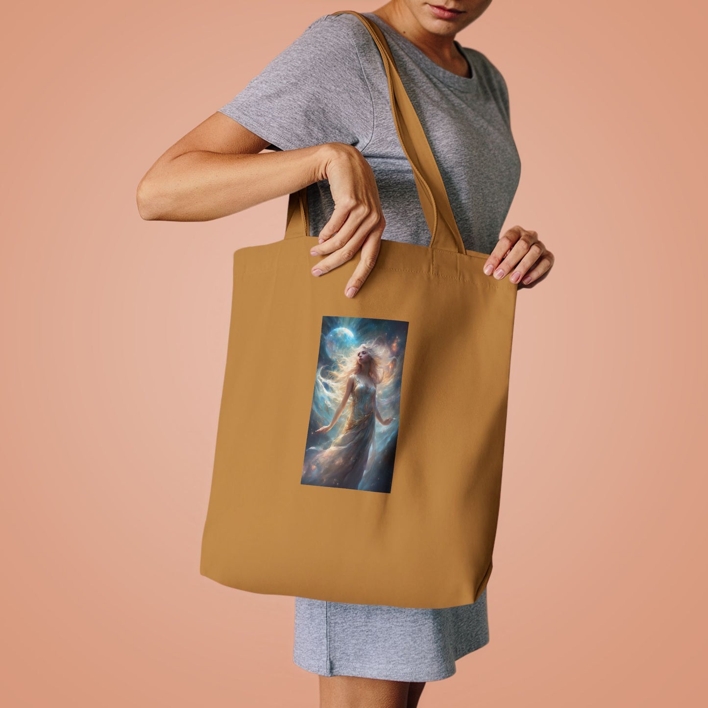 Moonlit Celestial Maiden Fantasy Portrait Tote Bag
