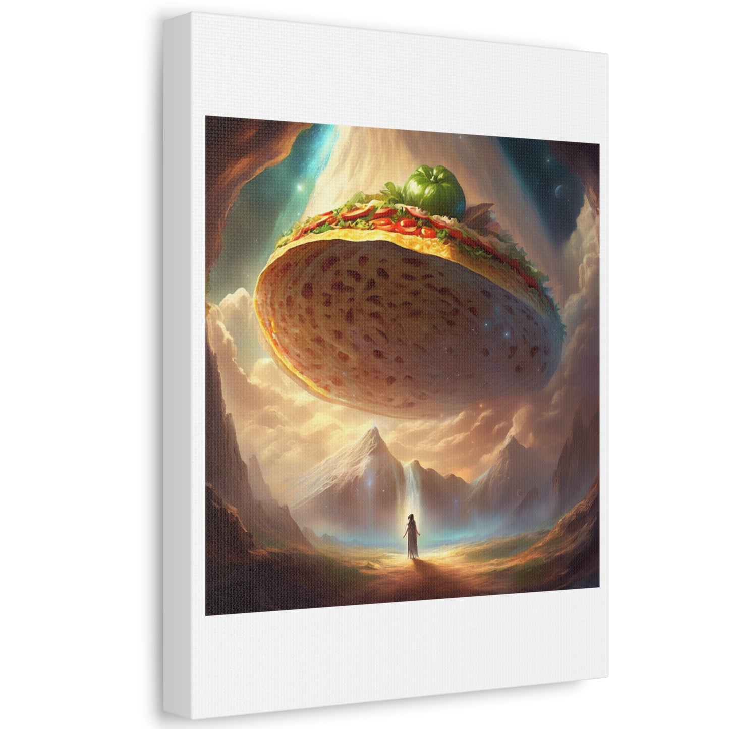 Cosmic Taco UFO Surreal Food Fantasy Art Canvas