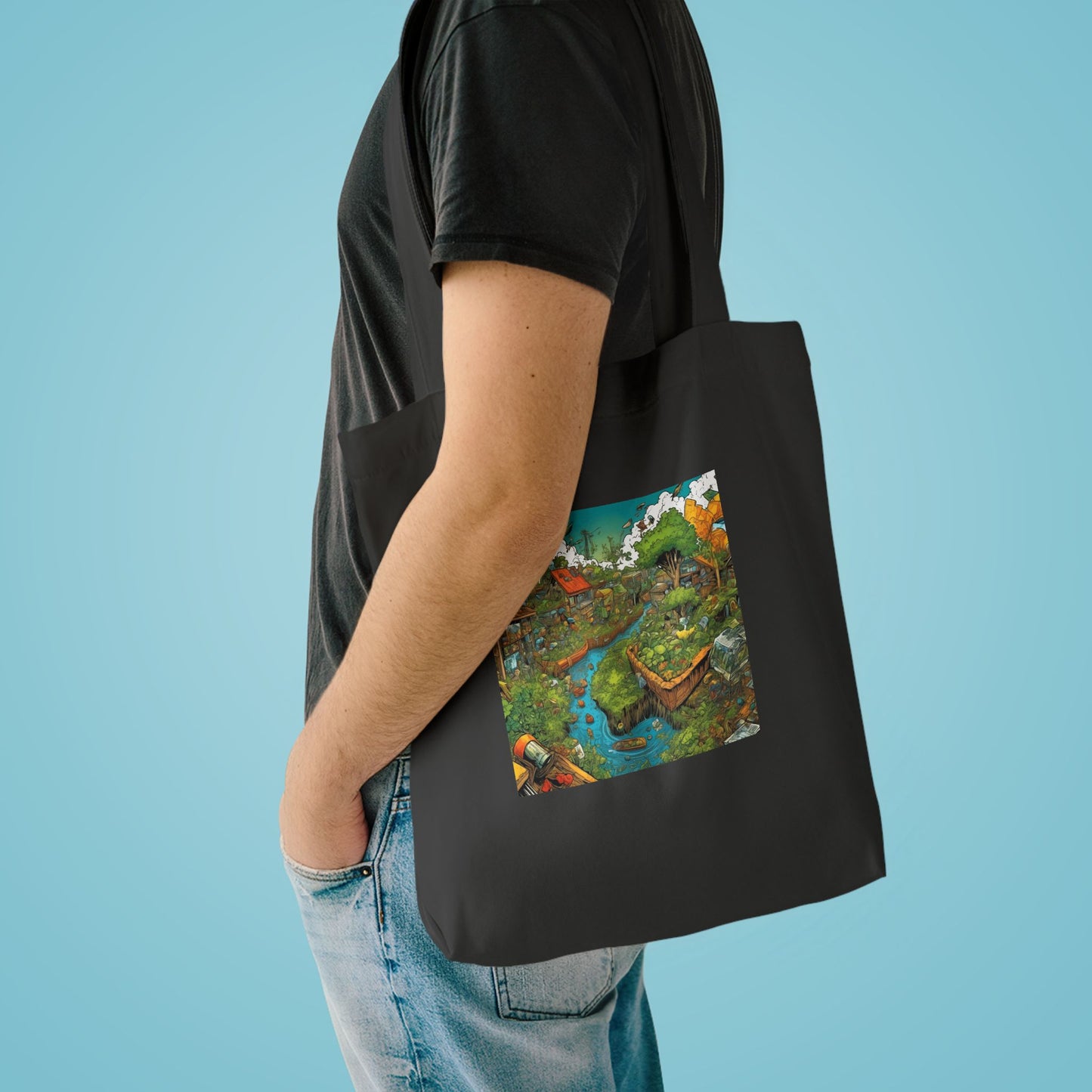Whimsical Garden Stream Nature Gift Art Tote Bag