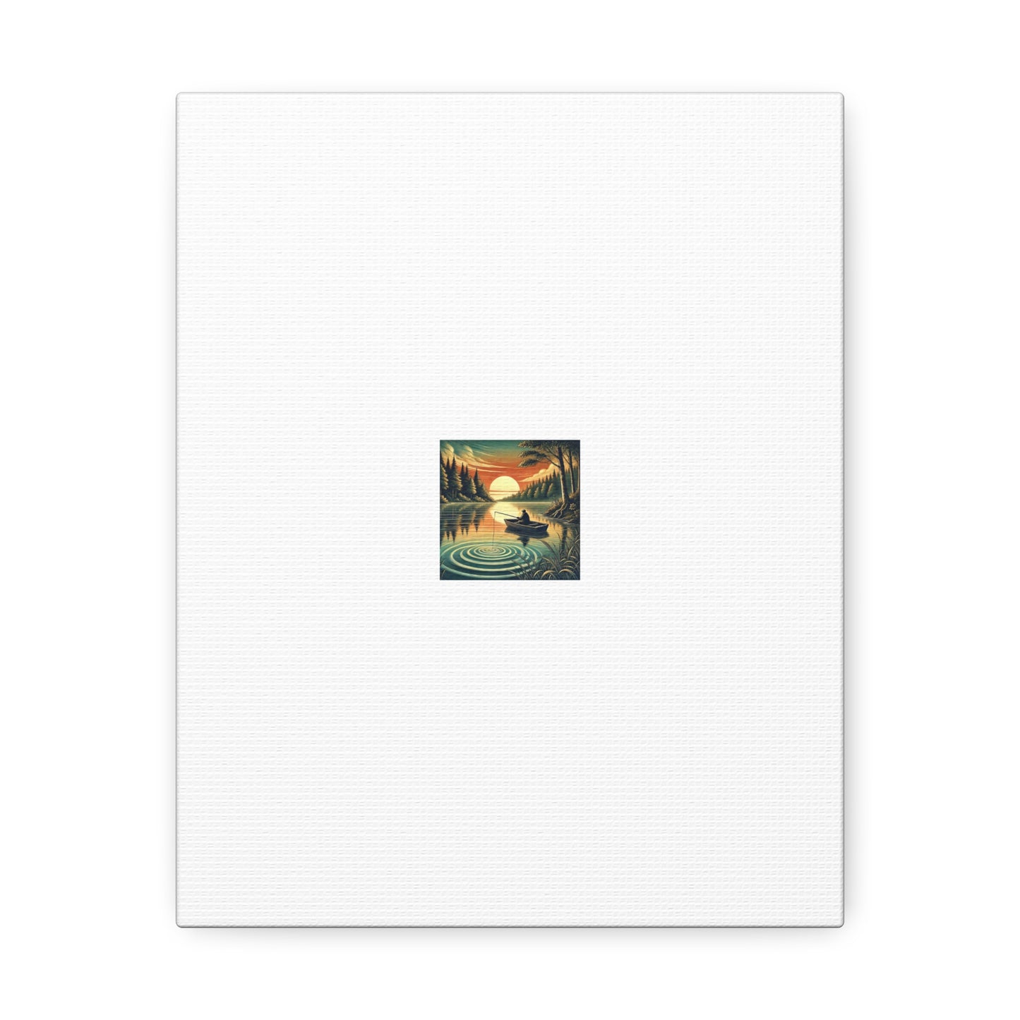 Sunset Lake Fishing Retreat Canvas Lake House Fishing Wall Art Gift