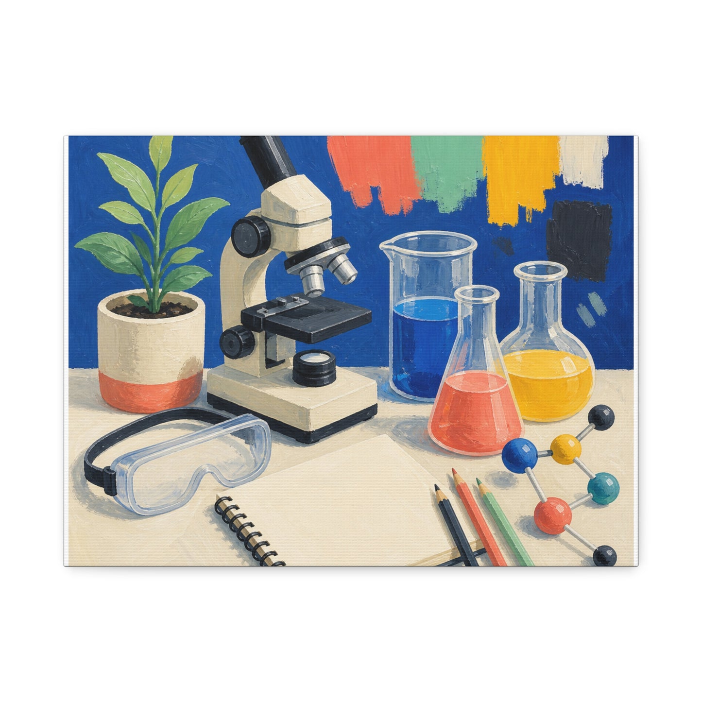 Colorful Science Lab Learning Art Canvas Art