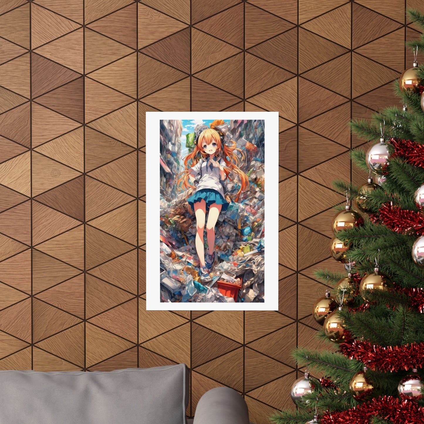 Recycling Rescue Anime Heroine Eco Street Art Poster