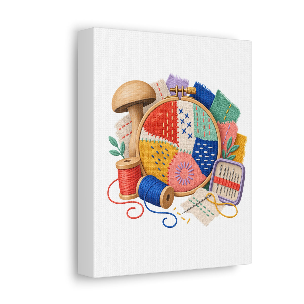 Colorful Visible Mending Workshop Canvas