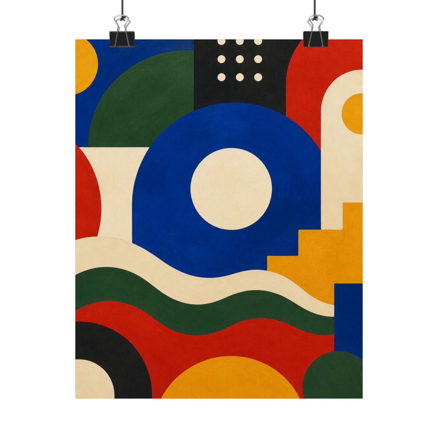 Bold Geometric Balance Abstract Art Poster