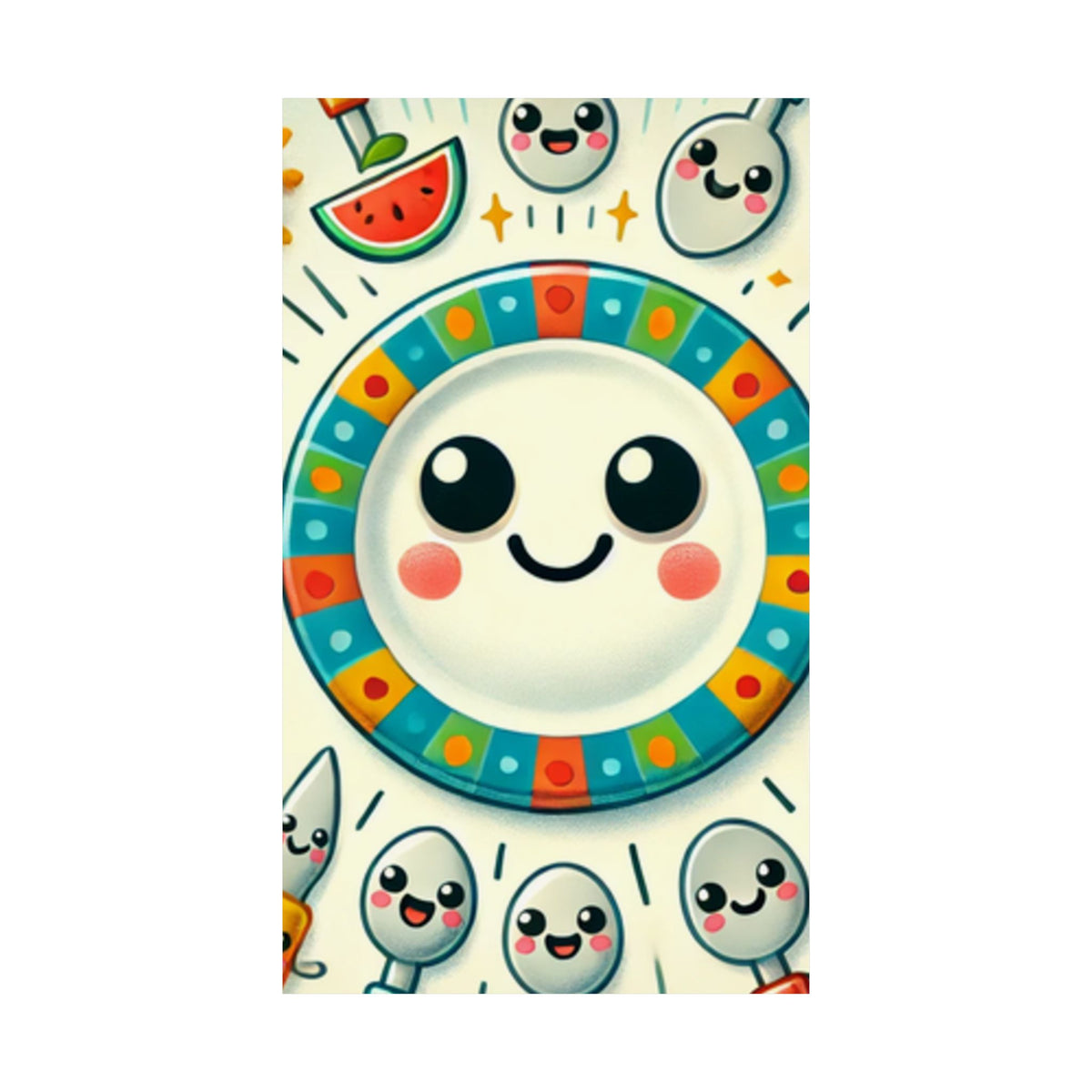 Happy Little Kitchen Club Kawaii Food Poster Kitchen Wall Art Decor