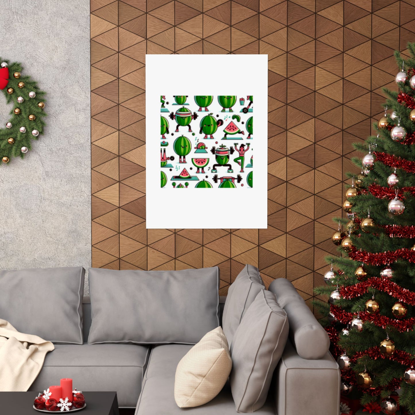 Watermelon Workout Club Cute Food Fitness Wall Art Poster