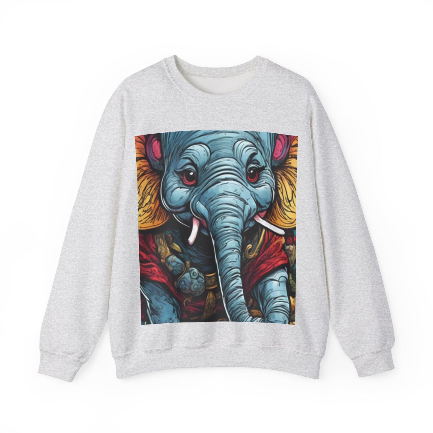 Colorful Elephant Garden Parade Cute Wildlife Art Sweatshirt