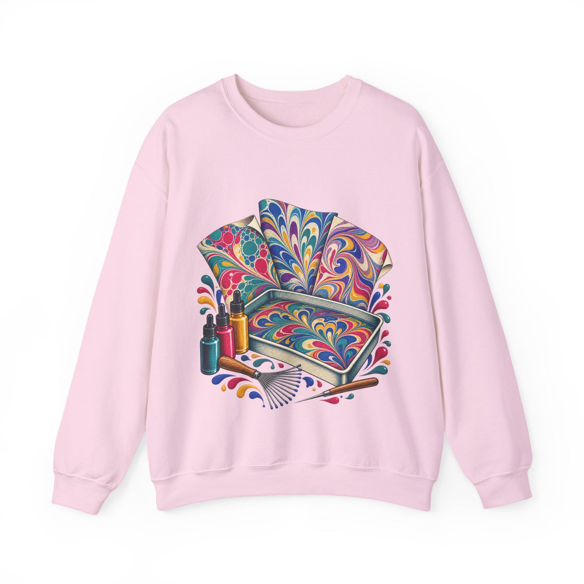 Colorful Paper Marbling Workshop Sweatshirt