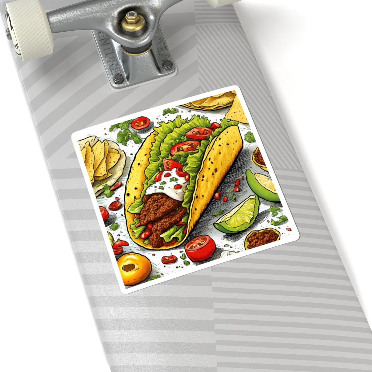 Bold Taco Illustration Foodie Gift Art Sticker